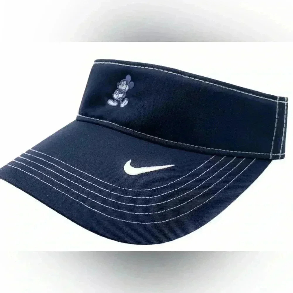 Disney Parks Nike Swoosh Mickey Golf Visor Dri-Fit Navy Adjustable Exclusive NWO